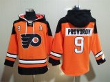 Wholesale Cheap Men's Philadelphia Flyers #9 Ivan Provoro Orange Ageless Must-Have Lace-Up Pullover Hoodie