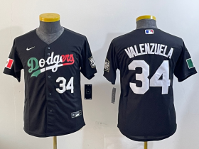 Cheap Women\'s Los Angeles Dodgers #34 Fernando Valenzuela Number Black Mexico 2020 World Series Cool Base Nike Jerseys