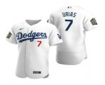 Wholesale Cheap Men's Los Angeles Dodgers #7 Julio Urias White 2020 World Series Authentic Flex Nike Jersey