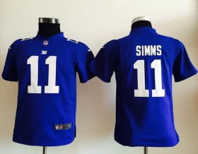 Wholesale Cheap Nike Giants #11 Phil Simms Royal Blue Team Color Youth Stitched NFL Elite Jersey