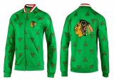 Wholesale Cheap NHL Chicago Blackhawks Zip Jackets Green-2