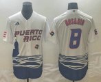 Cheap Men's Puerto Rico Baseball #8 Eddie Rosario 2023 White World Classic Stitched Jerseys