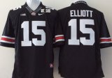 Wholesale Cheap Ohio State Buckeyes #15 Ezekiel Elliott 2014 Black Limited 2015 BCS Patch Jersey