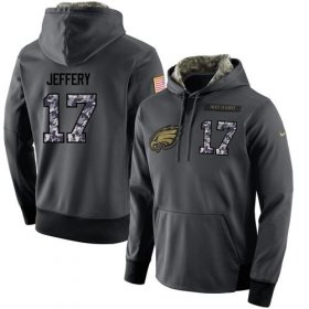 Wholesale Cheap NFL Men\'s Nike Philadelphia Eagles #17 Alshon Jeffery Stitched Black Anthracite Salute to Service Player Performance Hoodie