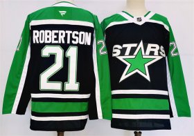 Cheap Men\'s Dallas Stars #21 Jason Robertson Black 2024-25 Reverse Retro Stitched Jersey