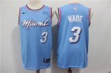 Wholesale Cheap Men's Miami Heat #3 Dwyane Wade Light Blue Nike Swingman 2018 playoffs Earned Edition Stitched Jersey With The Sponsor Logo