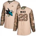 Wholesale Cheap Adidas Sharks #28 Timo Meier Camo Authentic 2017 Veterans Day Stitched NHL Jersey