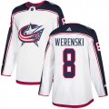 Wholesale Cheap Adidas Blue Jackets #8 Zach Werenski White Road Authentic Stitched Youth NHL Jersey