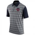 Wholesale Cheap Men's Minnesota Twins Nike Gray Dri-FIT Stripe Polo