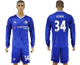 Wholesale Cheap Chelsea #34 Aina Home Long Sleeves Soccer Club Jersey