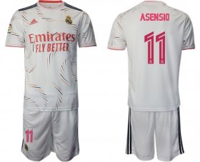 Wholesale Cheap Men 2021-2022 Club Real Madrid home white 11 Adidas Soccer Jersey