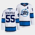 Wholesale Cheap Men's Winnipeg Jets #55 Mark Scheifele White 2022 Reverse Retro Stitched Jersey