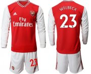 Wholesale Cheap Arsenal #23 Welbeck Red Home Long Sleeves Soccer Club Jersey