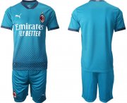 Wholesale Cheap Men 2020-2021 club AC milan away blue Soccer Jerseys