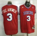 Wholesale Cheap Philadelphia 76ers #3 The Answer Nickname Red Soul Swingman Jersey