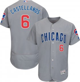 Wholesale Cheap Cubs #6 Nicholas Castellanos Grey Flexbase Authentic Collection Road Stitched MLB Jersey