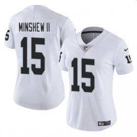 Cheap Women\'s Las Vegas Raiders #15 Gardner Minshew II White Vapor Stitched Jersey