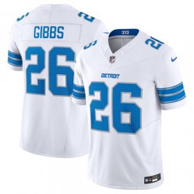 Cheap Men\'s Detroit Lions #26 Jahmyr Gibbs White 2024 F.U.S.E. Vapor Limited Stitched Jersey