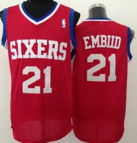 Wholesale Cheap Philadelphia 76ers #21 Joel Embiid Red Swingman Jersey