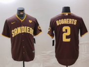 Cheap Men's San Diego Padres #2 Xander Bogaerts Brown With PS Patch Cool Base Stitched Jersey