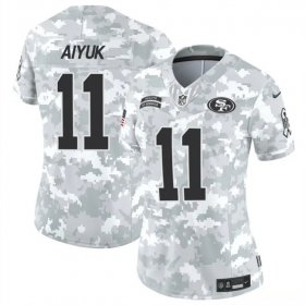 Cheap Women\'s San Francisco 49ers #11 Brandon Aiyuk 2024 F.U.S.E Arctic Camo Salute To Service Limited Stitched Jersey(Run Small)