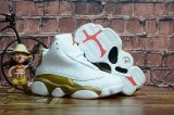 Wholesale Cheap Kids' Air Jordan 13 Defining Moments Shoes White/Gold-red