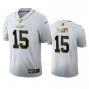 Wholesale Cheap Buffalo Bills #15 John Brown Men's Nike White Golden Edition Vapor Limited NFL 100 Jersey