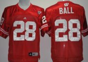 Wholesale Cheap Wisconsin Badgers #28 Montee Ball Red Jersey