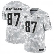 Men's Minnesota Vikings #87 T.J. Hockenson 2024 F.U.S.E Arctic Camo Salute To Service Limited Stitched Football Jersey