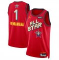 Cheap Men's 2025 All-Star #1 Victor Wembanyama Red Stitched Basketball Jersey