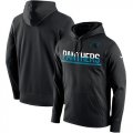 Wholesale Cheap Men's Carolina Panthers Nike Black Sideline Circuit Pullover Performance Hoodie