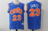 Wholesale Cheap Men's Cleveland Cavaliers 23 Lebron James Blue Hardwood Classics Swingman Jersey