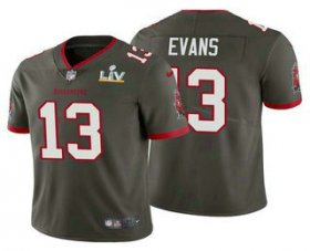 Wholesale Cheap Men\'s Tampa Bay Buccaneers #13 Mike Evans Grey 2021 Super Bowl LV Vapor Untouchable Stitched Nike Limited NFL Jersey