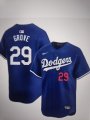 Men's Los Angeles Dodgers #29 Michael Grove Blue Stitched Baseball Jersey