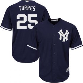 Wholesale Cheap Yankees #25 Gleyber Torres Navy Blue New Cool Base Stitched MLB Jersey