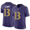 Cheap Men's Baltimore Ravens #13 Devin Leary Purple 2023 F.U.S.E. Vapor Limited Football Jersey