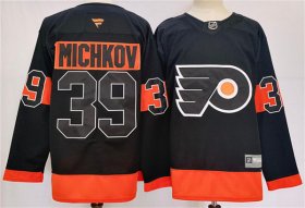 Cheap Men\'s Philadelphia Flyers #39 Matvei Michkov Black 2024 Stitched Jersey