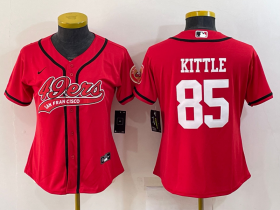 Wholesale Cheap Youth San Francisco 49ers #85 George Kittle Red With Patch Cool Base Stitched Baseball Jersey