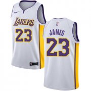 Wholesale Cheap Nike Los Angeles Lakers #23 LeBron James White NBA Swingman Association Edition Jersey