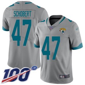 Wholesale Cheap Nike Jaguars #47 Joe Schobert Silver Men\'s Stitched NFL Limited Inverted Legend 100th Season Jersey