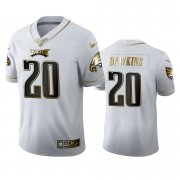 Wholesale Cheap Philadelphia Eagles #20 Brian Dawkins Men's Nike White Golden Edition Vapor Limited NFL 100 Jersey