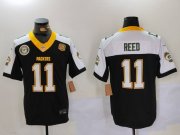 Men's Green Bay Packers #11 Jayden Reed Black White 2024 F.U.S.E. Home Patch 13 Time World Champions Vapor Untouchable Limited Stitched Jerseys