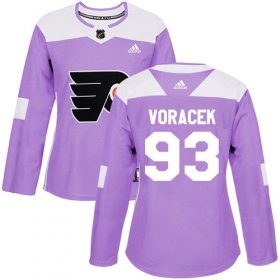 Wholesale Cheap Adidas Flyers #93 Jakub Voracek Purple Authentic Fights Cancer Women\'s Stitched NHL Jersey