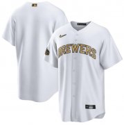 Wholesale Cheap Men's Milwaukee Brewers Blank White 2022 All-Star Cool Base Stitched Baseball Jersey