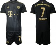 Wholesale Cheap Men 2021-2022 ClubBayern Munchen away black 7 Adidas Soccer Jersey