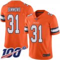 Wholesale Cheap Nike Broncos #31 Justin Simmons Orange Men's Stitched NFL Limited Rush 100th Season Jersey