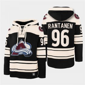 Wholesale Cheap Men\'s Colorado Avalanche #96 Mikko Rantanen Black All Stitched Sweatshirt Hoodie