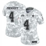 Cheap Women's Dallas Cowboys #4 Dak Prescott 2024 F.U.S.E Arctic Camo Salute To Service Limited Stitched Football Jersey(Run Small)