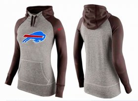 Wholesale Cheap Women\'s Nike Buffalo Bills Performance Hoodie Grey & Brown