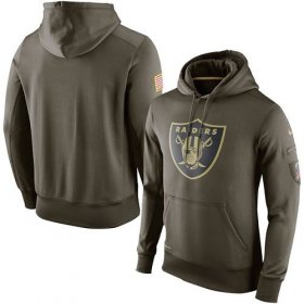 Wholesale Cheap Men\'s Oakland Raiders Nike Olive Salute To Service KO Performance Hoodie